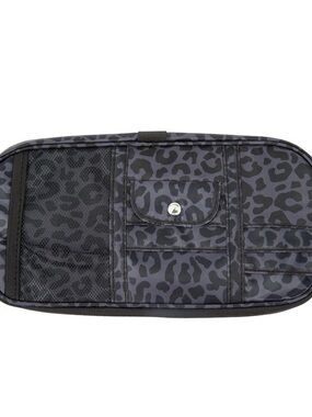 Black and Gray Leopard Print Miamica Car Visor Organizer